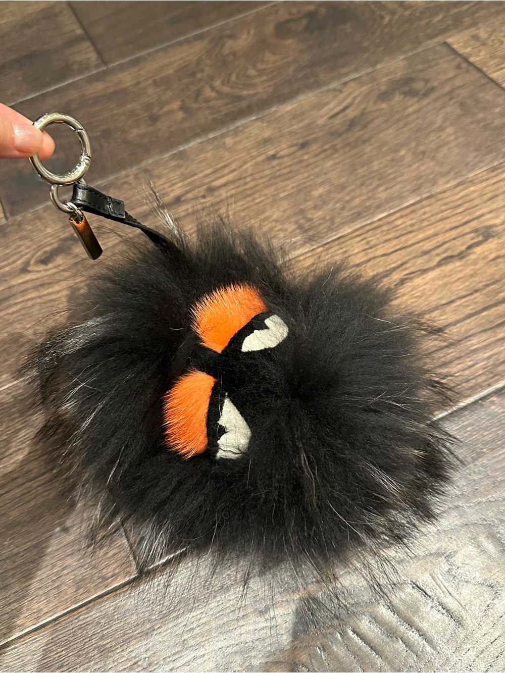 FENDI Pom-Pom Fox Mink Rabbit Fur Freak Monster Bag Bug Charm Large